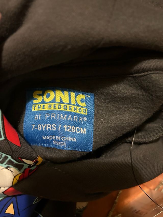 Sudadera Sonic Primark 7-8 años