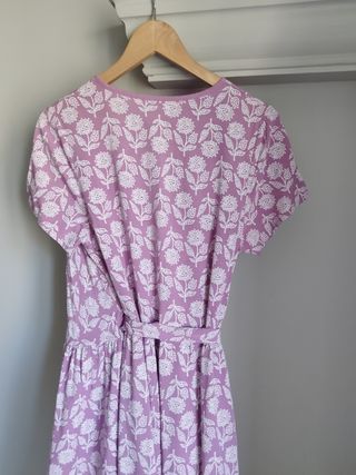 Vestido largo morado - flores