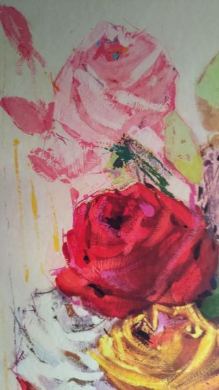 Dipinto rose - acrilico 34x60cm