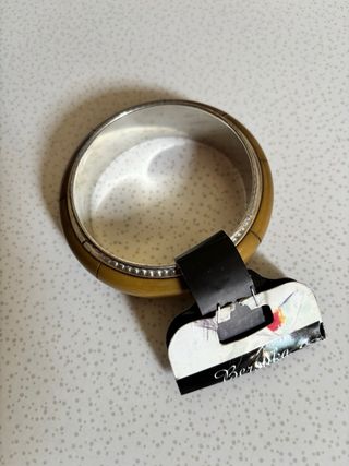 Bracciale rigido Bershka beige scuro e argento