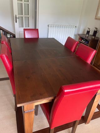  8 sillas rojo/vino de comedor