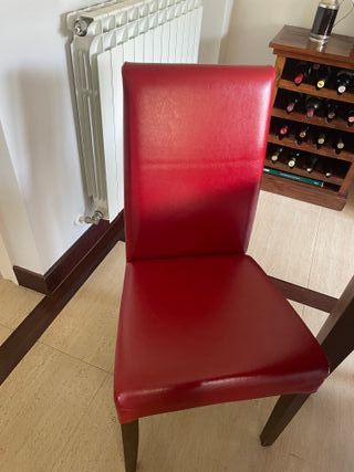  8 sillas rojo/vino de comedor