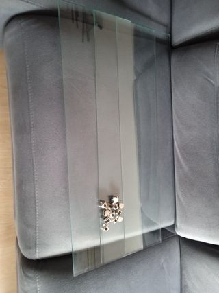 3 baldas cristal 76x26cm + soportes