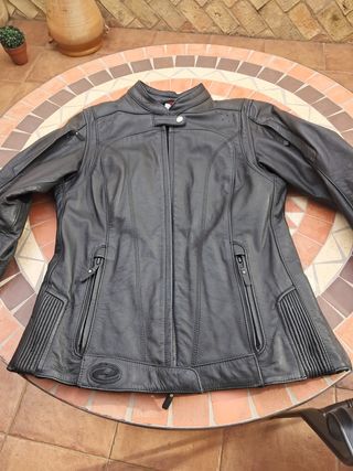 Chaqueta moto cuero mujer