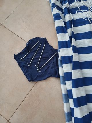 Parasol playa rayas azul-blanco