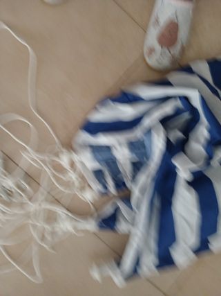 Parasol playa rayas azul-blanco