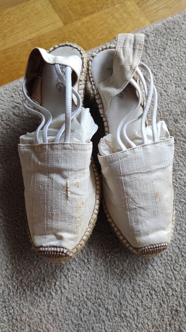 Alpargatas blancas mujer talla 38 blanco roto