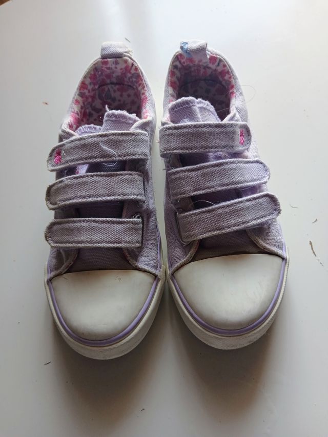 Zapatillas niña morado-blanco talla 32