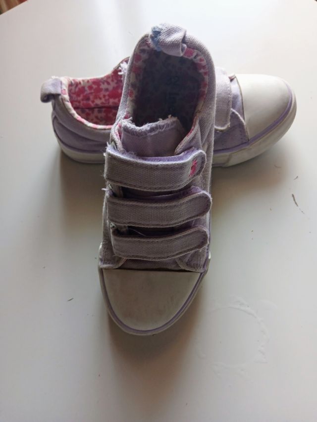 Zapatillas niña morado-blanco talla 32