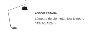 Lámpara pie metal negro AOSOM