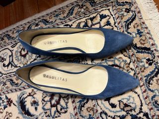 Zapatos de ante azul klein