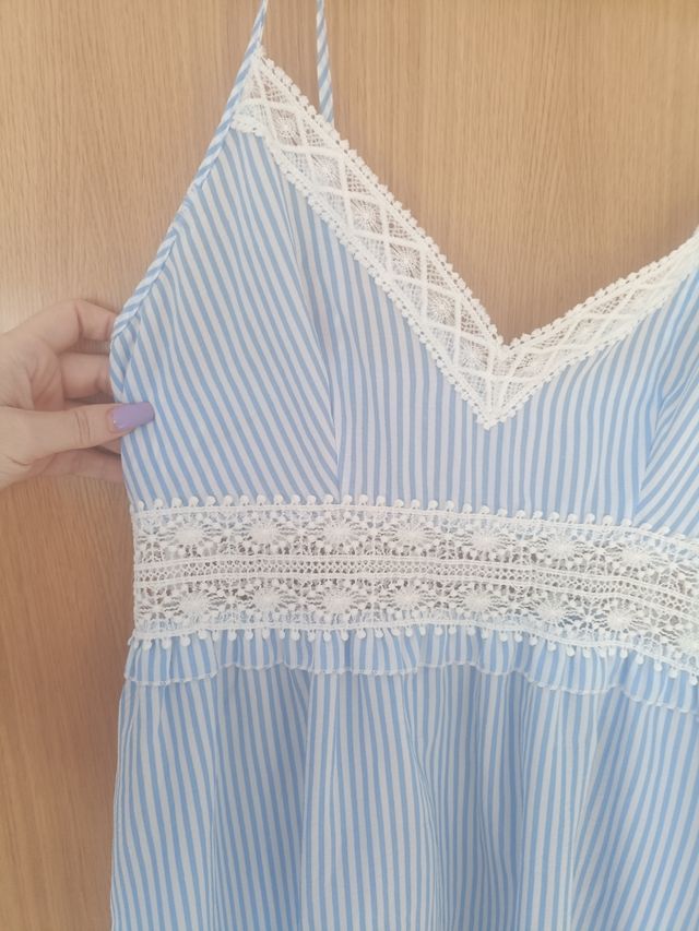 Vestido azul y blanco rayas verano