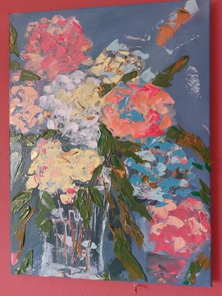 Dipinto fiori acrilico - quadro tela