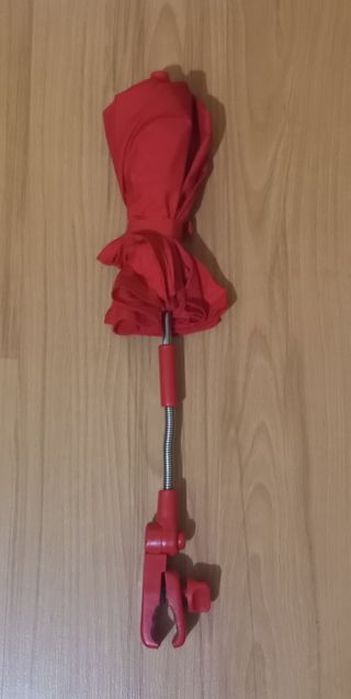 Sombrilla roja carrito bebé