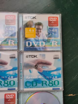 Lote 5 CDs y DVDs TDK regrabables