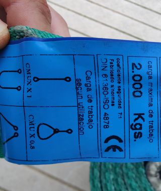 Correa de poliéster 5m, 2000 kg de capacidad