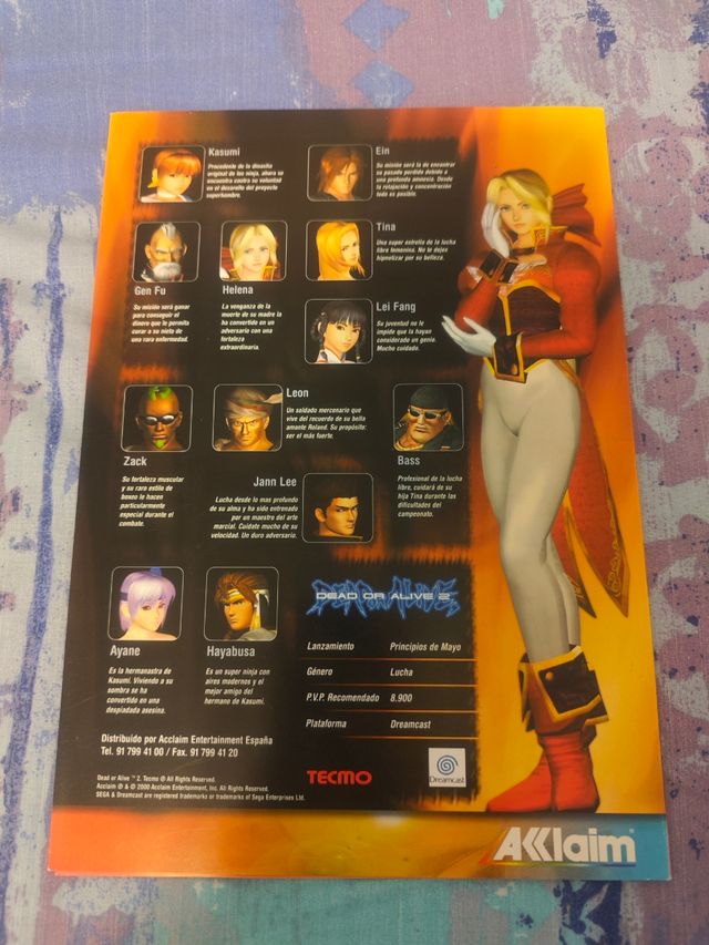 Panfleto promocional Dead or Alive 2