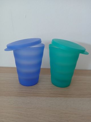 2 Vasos Tupperware con tapas