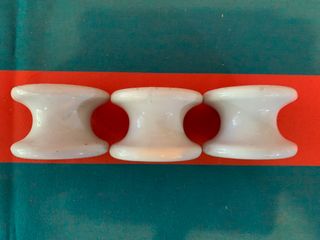 3 isolatori in porcellana smaltata vintage anni 50