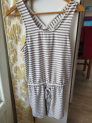 Mono rayas azul marino-blanco talla S