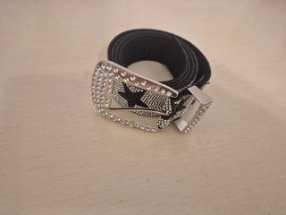 Cintura stelle nera con strass 110 cm