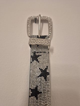 Cintura stelle nera con strass 110 cm