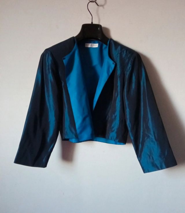 Bolero blu satinato