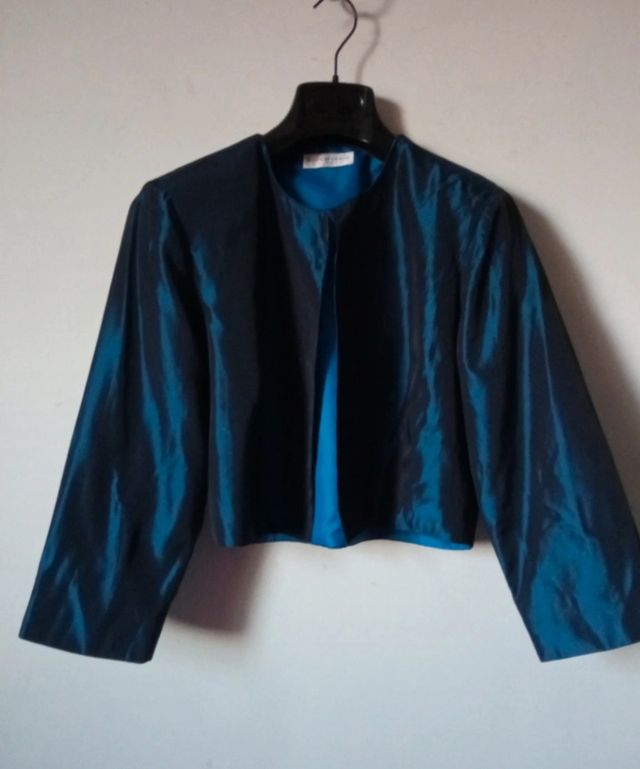 Bolero blu satinato