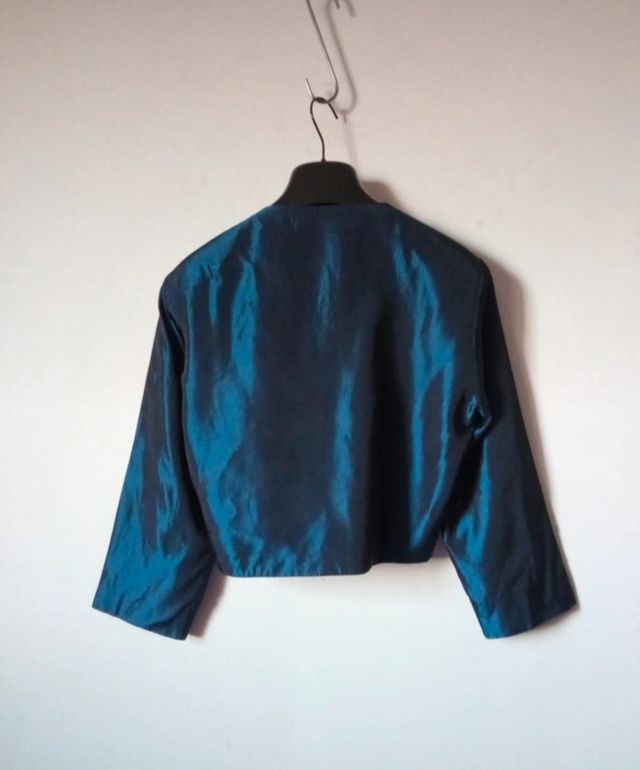 Bolero blu satinato