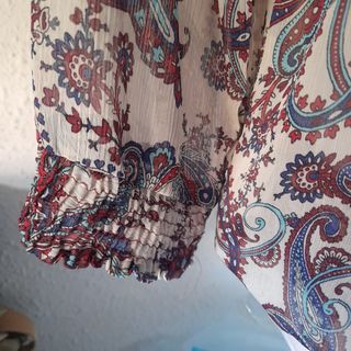 Blusa gasa estampada Promod talla M o 38.