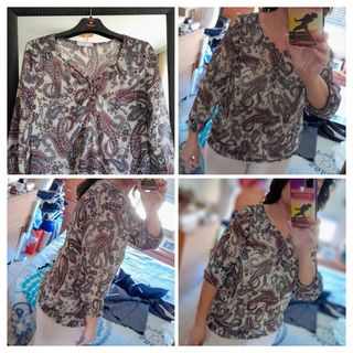 Blusa gasa estampada Promod talla M o 38.