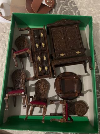 Muebles miniatura madera - 7 piezas