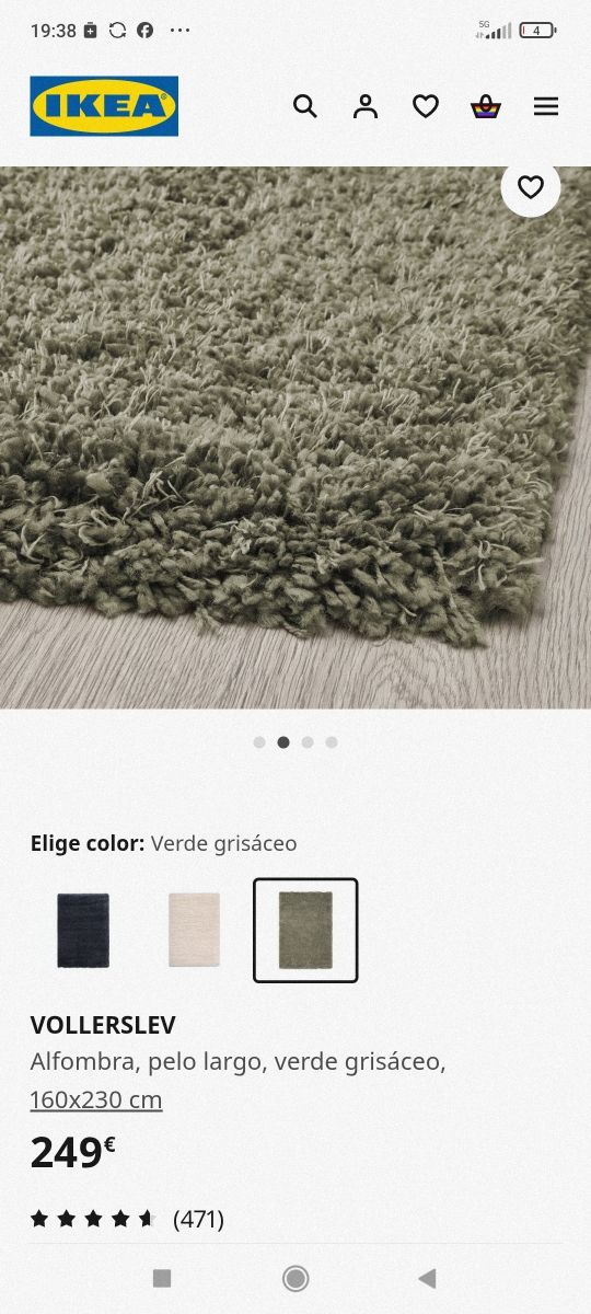 Gran  Alfombra marrón pelo largo 1