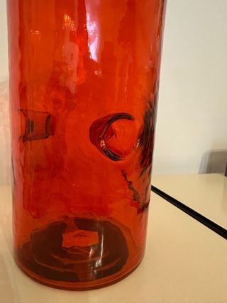 Vaso vetro di murano rosso vintage