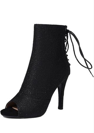 Botines negros brillantes de baile