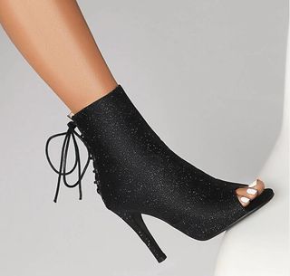 Botines negros brillantes de baile