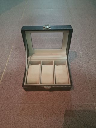 JOYERO DE CUERO PARA RELOJES 3 HUECOS