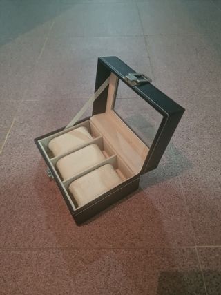 JOYERO DE CUERO PARA RELOJES 3 HUECOS