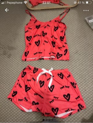 Pijama Corto Rosa - Talla L sin usar
