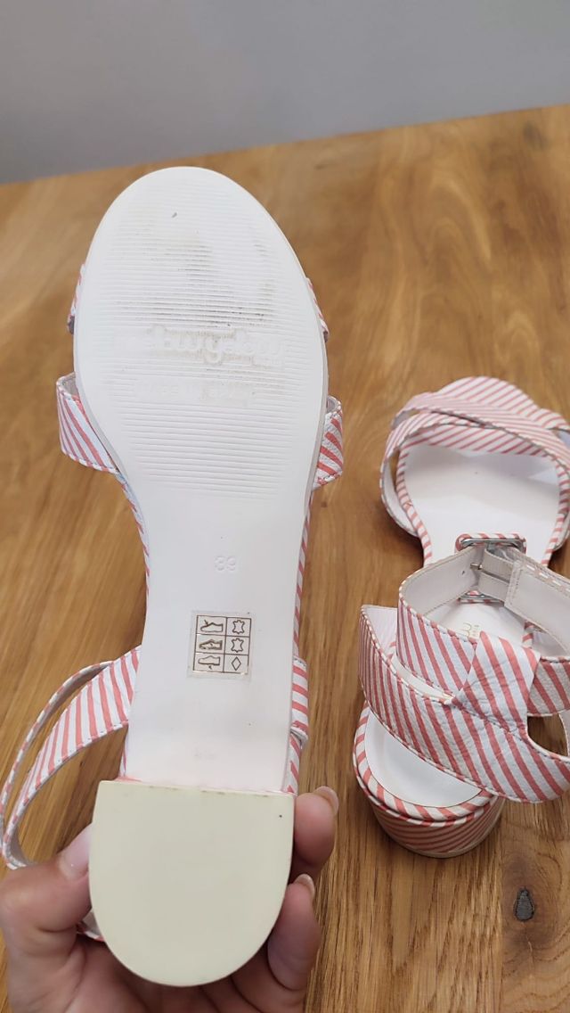 Sandalias Yellow Mellow 39 - Rayas Rosa