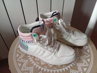 Zapatillas altas Mustang rosa-blanco