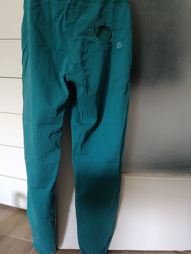 Pantaloni Cotone Verde Donna