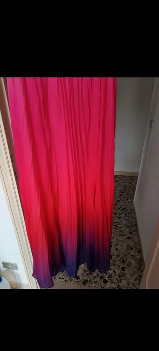 Vestito Lungo Plissettato Multicolor