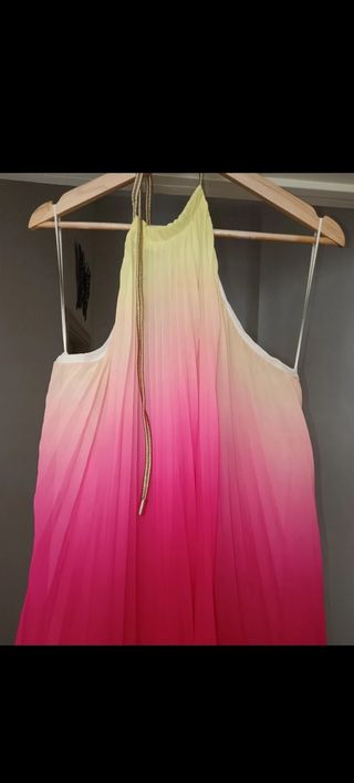 Vestito Lungo Plissettato Multicolor