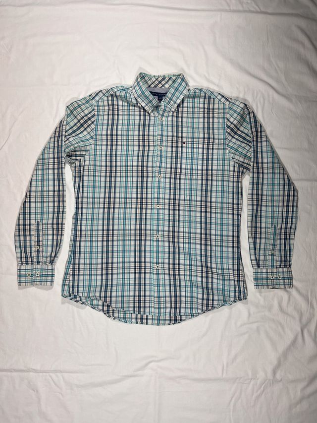 Camisa Tommy Hilfiger M - cuadros azules