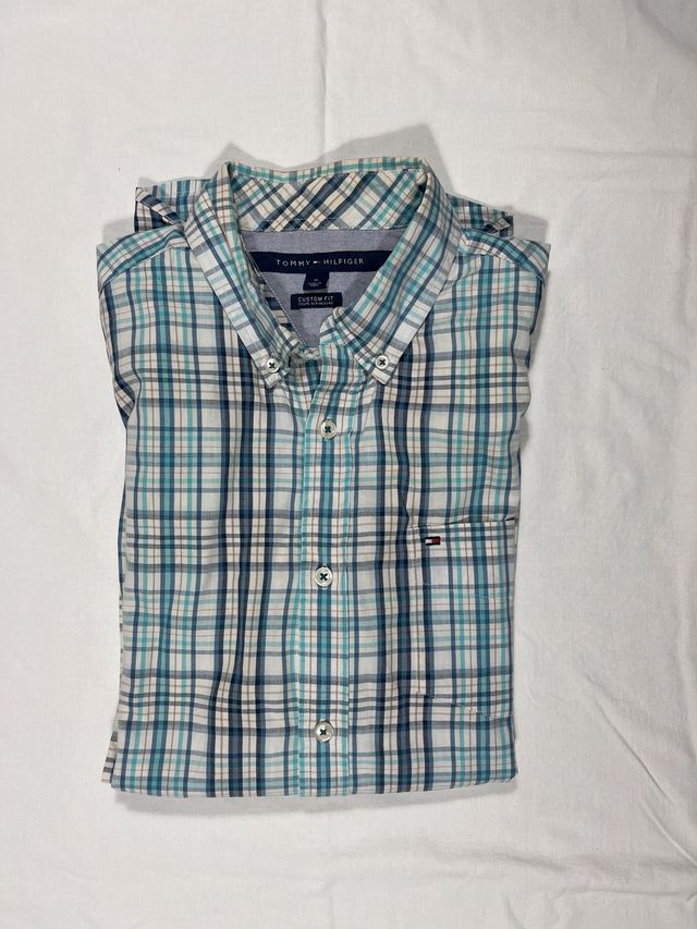 Camisa Tommy Hilfiger M - cuadros azules