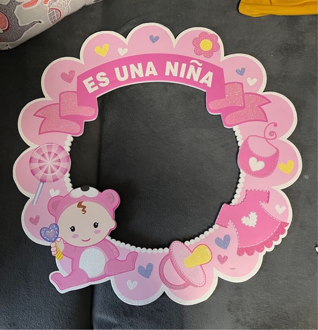 Cartel Bebé Niña - Babyshower Marco photocall