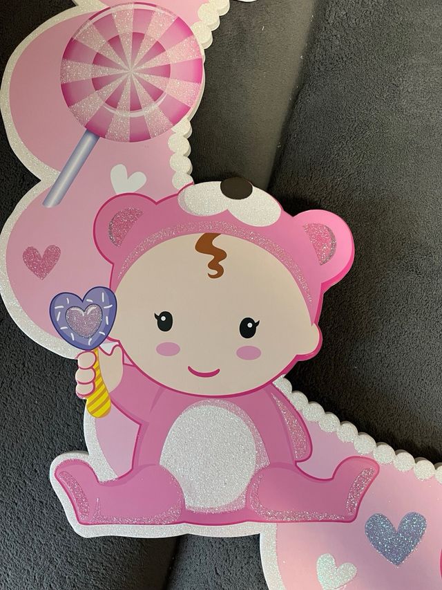 Cartel Bebé Niña - Babyshower Marco photocall