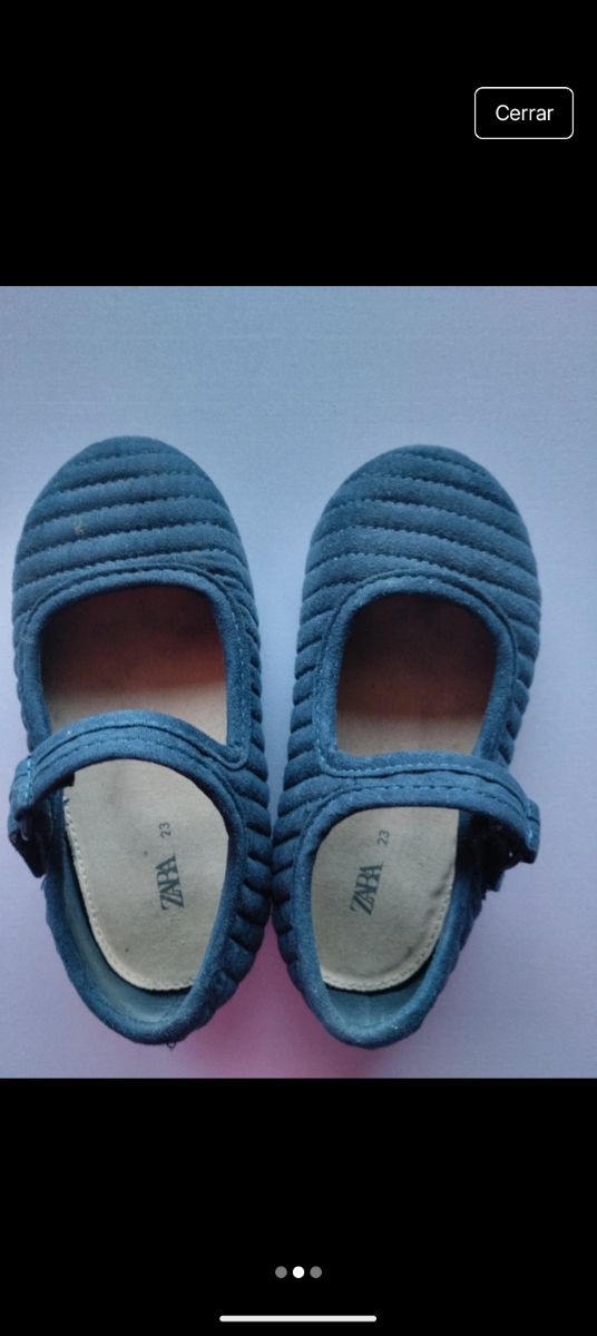 Manoletinas niña azul marino - Zara 23