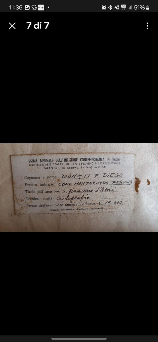 Quadro in silografia anni 60', San Francesco .